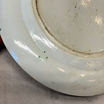A set of six Chinese Canton famille verte plates with narrative design — photo 24