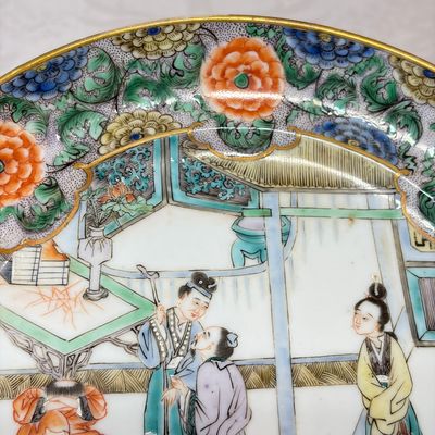 A set of six Chinese Canton famille verte plates with narrative design — photo 26