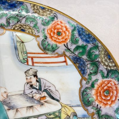 A set of six Chinese Canton famille verte plates with narrative design — photo 63