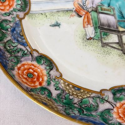 A set of six Chinese Canton famille verte plates with narrative design — photo 65