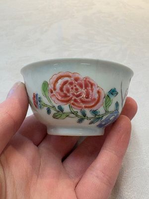 A set of six Chinese famille rose 'birds among flowering branches' cups and saucers, Yongzheng/Qianlong — photo 25