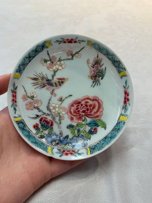 A set of six Chinese famille rose 'birds among flowering branches' cups and saucers, Yongzheng/Qianlong — photo 37