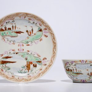 A set of six Chinese famille rose export Meissen-style cups and saucers, Qianlong — 照片 2