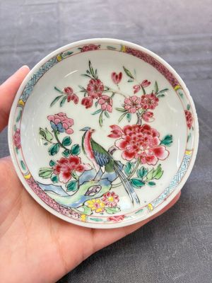 A set of six Chinese famille rose 'peacock' cups and saucers, Yongzheng — photo 11