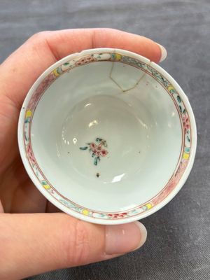 A set of six Chinese famille rose 'peacock' cups and saucers, Yongzheng — photo 35