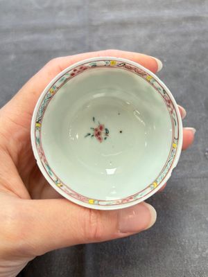 A set of six Chinese famille rose 'peacock' cups and saucers, Yongzheng — photo 47