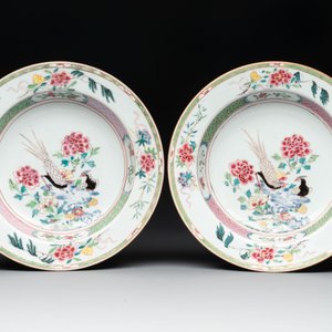 A set of six Chinese famille rose 'pheasants' plates, Yongzheng — 照片 4