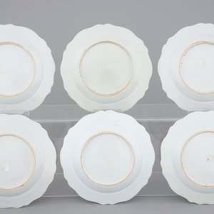 A set of six Chinese lobed famille rose landscape plates, Qianlong, 18th C. — photo 2