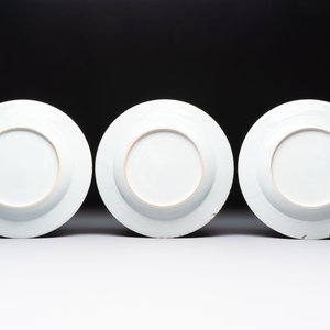 A set of six Chinese Meissen-style export plates with a harbour scene, Qianlong — photo 5