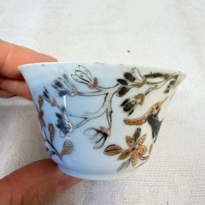 A set of six Chinese silver and gilt-decorated 'Pheasants Among Flowering Branches' tea bowls and saucers — photo 11