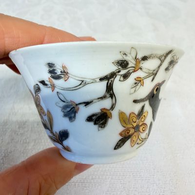 A set of six Chinese silver and gilt-decorated 'Pheasants Among Flowering Branches' tea bowls and saucers — photo 35
