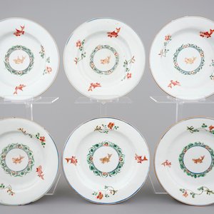 A set of six Chinese verte-imari porcelain plates with fish, Kangxi, ca. 1700 — photo 1