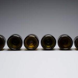 A set of six dark green glass mallet-shaped bottles, possibly France or England, 19th C. or earlier — photo 5