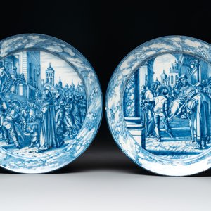 A set of six fine blue and white Dutch Delftware 'The Way of the Cross' plates, Rotterdam, ca. 1740-1750 — photo 6