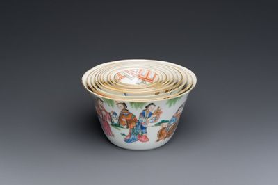 A set of ten Chinese famille rose nesting bowls, Daoguang mark and of the period