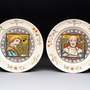 A set of ten English Arts and Crafts plates, Henry Stacy Marks for Minton, ca. 1878 — foto 4