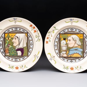 A set of ten English Arts and Crafts plates, Henry Stacy Marks for Minton, ca. 1878 — foto 6