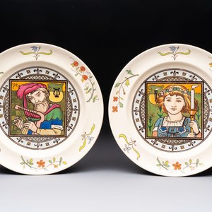 A set of ten English Arts and Crafts plates, Henry Stacy Marks for Minton, ca. 1878 — foto 8