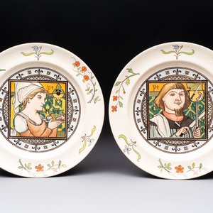 A set of ten English Arts and Crafts plates, Henry Stacy Marks for Minton, ca. 1878 — foto 10