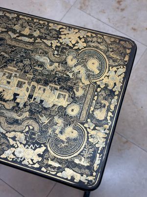 A set of three Chinese Canton gilt-lacquered nesting tables with narrative design, 19th C. — photo 17