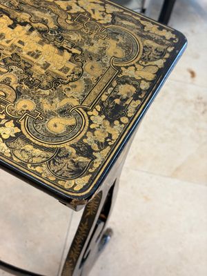 A set of three Chinese Canton gilt-lacquered nesting tables with narrative design, 19th C. — photo 23