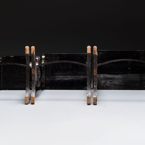 A set of three Chinese Canton gilt-lacquered nesting tables with narrative design, 19th C. — photo 8
