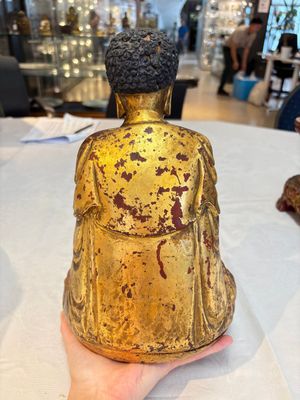 A set of three Chinese or Vietnamese gilt-lacquered wooden sculptures of Buddha, 18/19th C. — photo 50