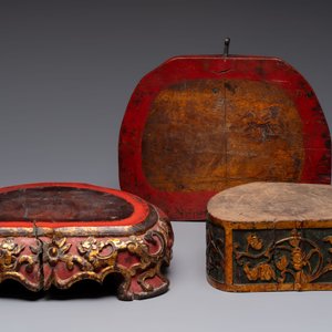 A set of three Chinese or Vietnamese gilt-lacquered wooden sculptures of Buddha, 18/19th C. — photo 8