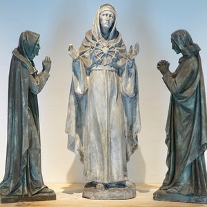 A set of three plaster casts of religious figures, 19/20th C., Bruges — 照片 1
