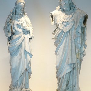 A set of two 130 cm plaster casts of Christ with sacred heart, 19/20th C., Bruges — photo 1
