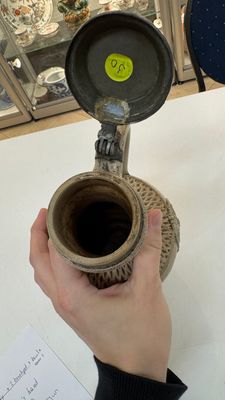 A Siegburg stoneware jug with mounted pewter lid, dated 1594 — photo 21