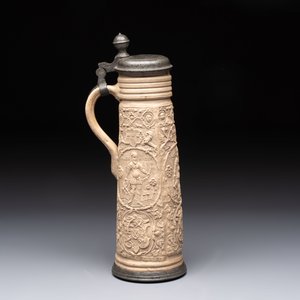 A Siegburg stoneware pewter-mounted schnelle, dated 1589 — photo 3