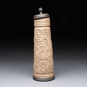 A Siegburg stoneware pewter-mounted schnelle, dated 1589 — photo 4