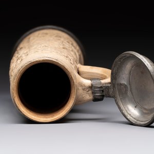 A Siegburg stoneware pewter-mounted schnelle, dated 1589 — photo 6