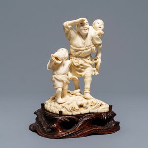 A signed Japanese ivory okimono, Meiji, 19th C. — photo 2