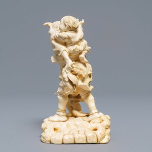 A signed Japanese ivory okimono, Meiji, 19th C. — photo 4