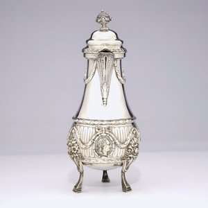 A silver "Egoist" coffee jug with ebony handle, 18/19th C. — 照片 1