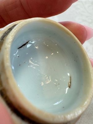 A silver-mounted Chinese blue and white tea caddy and cover, artemisia leaf mark, Kangxi — foto 15