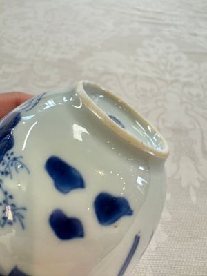 A silver-mounted Chinese blue and white tea caddy and cover, artemisia leaf mark, Kangxi — foto 9