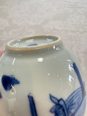 A silver-mounted Chinese blue and white tea caddy and cover, artemisia leaf mark, Kangxi — foto 10