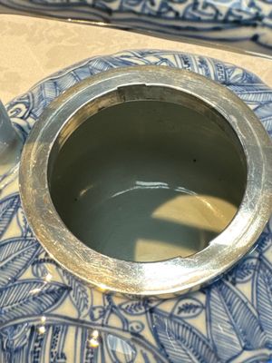 A silver-mounted Chinese blue and white wine pot, Wanli — photo 11