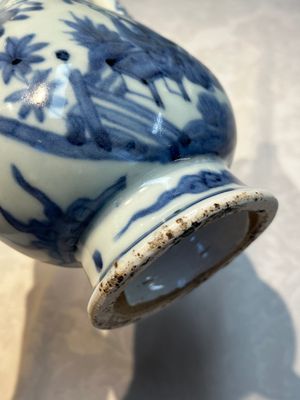 A silver-mounted Chinese blue and white 'Zhou Dunyi 周敦頤' ewer, Ming — foto 14