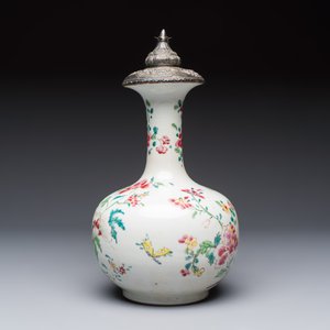 A silver-mounted Chinese famille rose kendi with floral design, Qianlong — foto 2