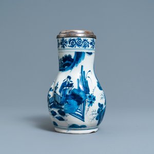 A silver-mounted Dutch Delft blue and white chinoiserie jug, 17th C. — 照片 3