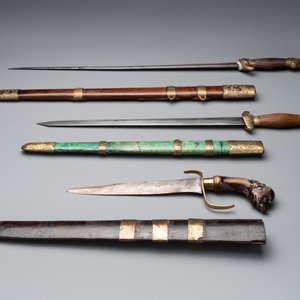 A silver plated dagger and four swords, China, Burma and Indonesia, 18/19th C. — foto 2