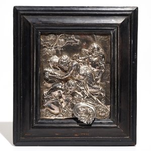 A silver relief plaque with a mythological scene with putto, poss. Antwerp, 17th C. — photo 1
