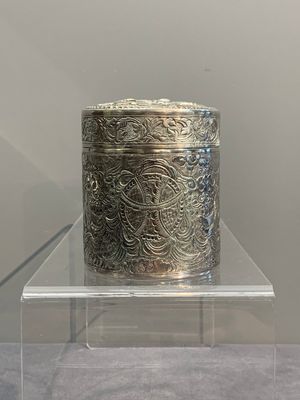 A silver tazza, four boxes and a large spoon, China and Thailand 19/20th C. — 照片 26