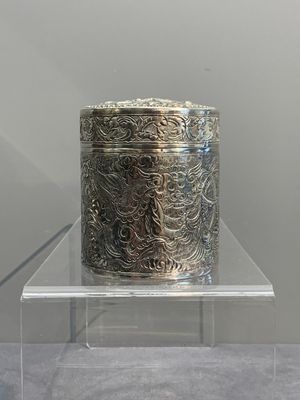A silver tazza, four boxes and a large spoon, China and Thailand 19/20th C. — 照片 29
