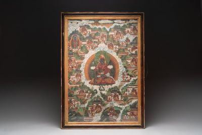 A Sino-Tibetan 'black lama' thangka, 19th C.