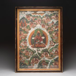 A Sino-Tibetan 'black lama' thangka, 19th C. — foto 1